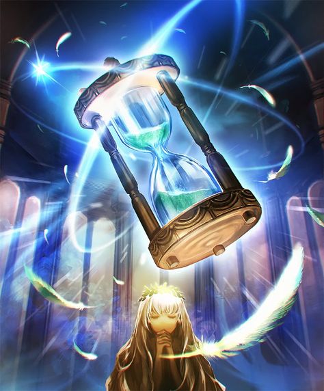 Fantasy Hourglass Art, Magic Mirror Fantasy Art, Magic Relic Concept Art, Magical Hourglass Art, Hourglass Timer Art, Falling Sand, 3d Hourglass Sand, Artifact Art, Shingeki No Bahamut