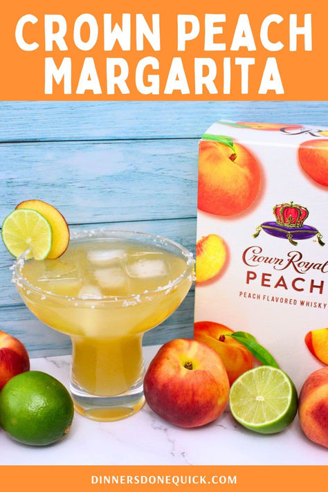 Enjoy a refreshing twist on the classic margarita with this Crown Peach Margarita recipe! Made with Crown Royal Peach whiskey, fresh lime juice, and a hint of sweetness, this cocktail is perfect for summer gatherings or relaxing by the pool. Follow our simple steps to create this delightful drink that combines the smooth flavor of peach with the zesty tang of lime. Cheers to summer! #CrownPeachMargarita #CrownRoyal #CrownRoyalDrinks #SummerCocktails #PeachMargarita #CocktailRecipes Easy Peach Margarita Recipe, Crown Peach Drinks Recipes Cocktails, Peach Crown Royal Drink Recipes, Crown Peach Drink Recipes, Peach Crown Royal Recipes, Peach Margarita Recipe, Crown Royal Recipes, Margarita Flavors, Peach Margarita Recipes