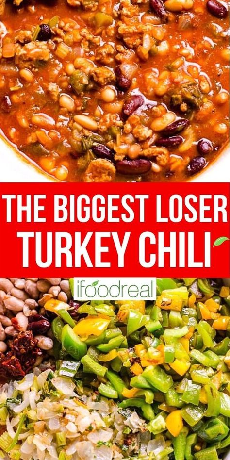 The Biggest Loser Recipes, Chili Recipe Low Calorie, Low Cholesterol Chili Recipe, Light Chili Recipe Healthy, Healthy Low Calorie Chili Recipe, Low Cal Chili Recipes, Bariatric Chili Recipe, Healthy Protein Chili, Low Cal Chili