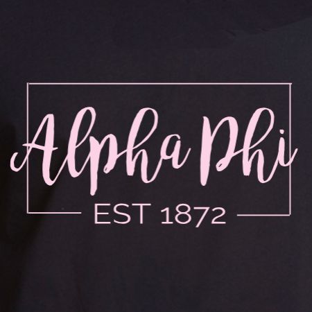 Alpha Phi Shirts Design, Dance Merch, Alpha Phi Shirts, Little Gifts Sorority, Pink Sweatshirts, Alpha Phi Sorority, Sorority Shirt Designs, Theta Phi Alpha, Cricut Shirts