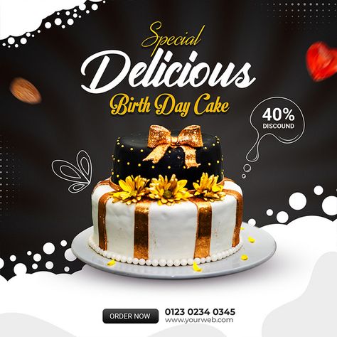 Delicious Birthday Cake Square Social Media Post Banner#pikbest#Templates#Others Cakes Banner Design, Birthday Cake Poster Design, Cakes Poster Design, Cake Background Design, Cake Banner Design, Cake Social Media Design, Cake Poster Design Ideas, Cake Creative Ads, Cake Social Media Post