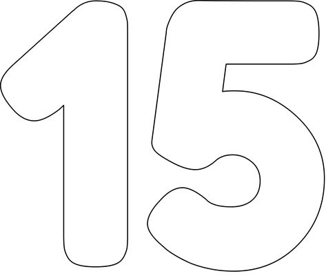 "15" stencil. Print, customize, or make your own free at RapidResizer.com #stencils #RapidResizer Number 40 Template Free Printable, Toilet Drawing, Free Stencil Maker, Stencil Print, Free Printable Numbers, Stencil Maker, Cake Templates, Alphabet Templates, Preschool Coloring Pages