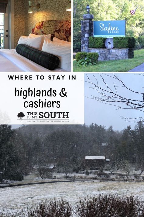 Highlands and Cashiers are two resort towns that are popular destinations for both residents and tourists alike. Find all the best places to stay and plan your fall bucket list vacation! Get your family friendly travel guide from This is My South! Cashiers North Carolina, Cuban Sandwiches, Southern Usa, Girls Weekend Getaway, Southern Travel, Glamping Tents, Girlfriends Getaway, Bucket List Vacations, Cozy Cottages