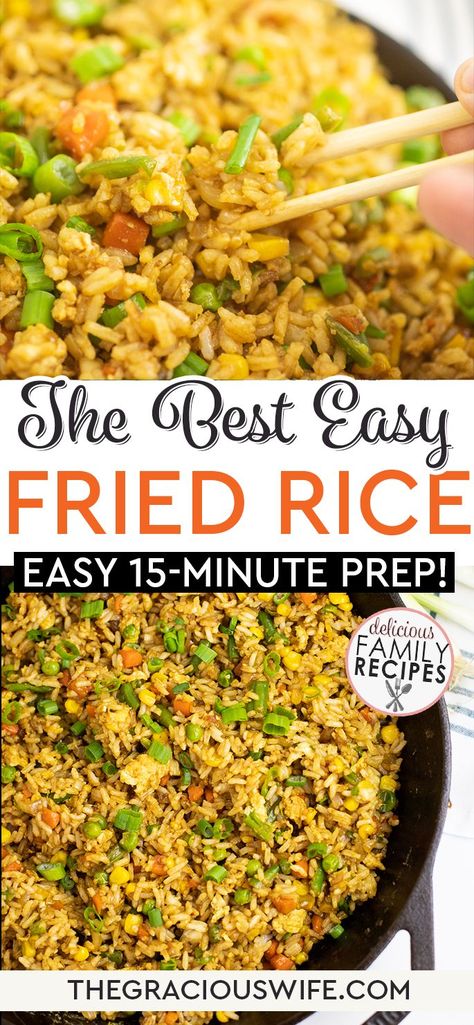 Stir Fried Rice Recipe, Vegetarian Rice Recipes, Shrimp Fried Rice Recipe, Easy Fried Rice, Veggie Fried Rice, Fried Rice Recipe Easy, Fried Rice With Egg, Riced Veggies, Making Fried Rice