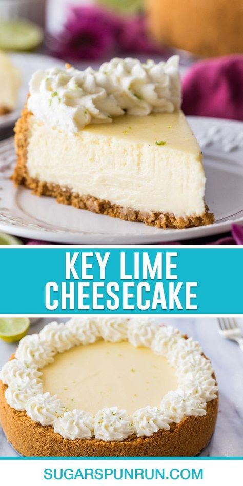 My Key Lime Cheesecake features a smooth and creamy key lime custard filling over a crisp graham cracker crust. This recipe is easy, with NO water bath and minimal prep time. Key Lime Custard, Lime Custard, Key Lime Cheesecake Recipe, Key Lime Recipes, Lemon Cheesecake Recipes, Key Lime Cheesecake, Cheesecake Recipes Classic, Lime Recipes, Lime Cheesecake