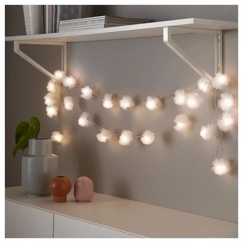 Ikea Livsar 14.99  Mom and sis: not sure about these need to see in person String Lights In The Bedroom, Bedroom Decor For Teen Girls, Light Chain, Room Ideas Bedroom, Led String Lights, Bedroom Lighting, My New Room, Led Lighting, Room Makeover