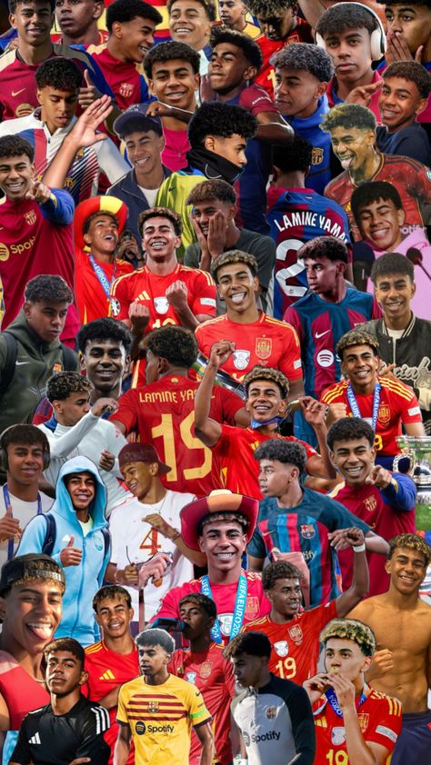 #lamineyamal #collage #wallpaper #barcelonafc #spainfc #fyp Football Wallpaper Iphone, Collage Football, Ronaldo Junior, Barcelona Players, Football Boyfriend, Collage Wallpaper, Wallpaper Collage, Very Cute Dogs, Back To School Essentials