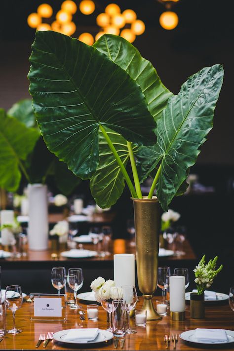 Gala Centerpieces, Tropical Wedding Centerpieces, Tropical Centerpieces, Manhattan Wedding, 60 Wedding Anniversary, Indoor Reception, Flower Installation, בר מצווה, Elephant Ears