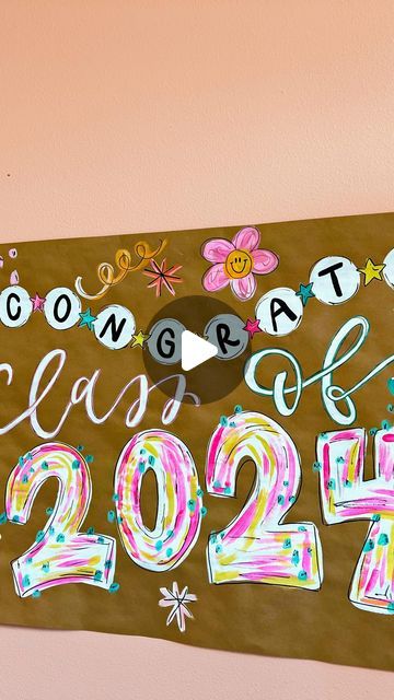 Audrey Bailey | Procreate Artist & Tutorials on Instagram: "I felt personally victimized today as a 2014 graduate painting a 2024 graduation banner, also the fact that my youngest is graduating kindergarten next month🥲 this all started, because I got to paint my nephew a graduation/birthday banner (I haven’t painted Kraft banners since 2018😭) so naturally my ADHD was like “GIVE ME MORE” and this has been a great creative outlet for me. For those who don’t know I started this whole biz by painting and I often miss it!!   I know this will be asked… “are you selling these?!” And IDK😭 I love doing them, so let me pray about it. Seriously. Y’all will be the FIRST to know if I do!!🥰 pinky promise!   BUT.. this one IS AVAILABLE! It’s ready to ship or pick up if your a NW Arkansas local!💘 jus Diy Congratulations Banner, Diy Birthday Banner Painted, Banner Making Ideas, Hand Painted Letters, Painted Graduation Banner, Homecoming Banner Ideas, Hand Painted Birthday Banner, Hand Painted Banner, Senior Banner Ideas