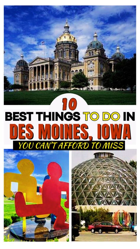 10 best things to do in Des Moines, Iowa You can't afford to miss. Iowa Travel, Iowa State Fair, Usa Roadtrip, Des Moines Iowa, Exotic Animals, Iowa State, Science Center, State Fair, Road Trip Usa