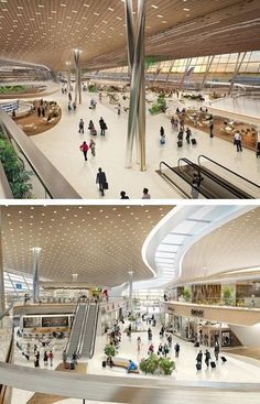 Airport Design Ideas Taiwan Taoyuan International Airport, Shopping Mall Design, Atrium Design, Commercial And Office Architecture, Airport Design, Mall Design, Most Luxurious Hotels, Architecture Model House, French Architecture