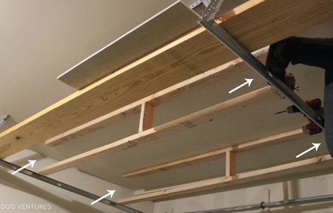 Ladder Storage Ideas, Door Framing, Garage Door Framing, Lumber Storage Rack, Garage Ceiling Storage, Garage Projects, Garage Storage Inspiration, Garage Ceiling, Diy Furniture Building