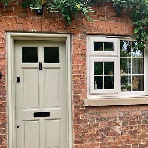 Farrow and Ball Light Gray 17 door Farrow Ball Front Door, Farrow And Ball Exterior House Colors, Farrow And Ball Light Grey, Farrow And Ball Front Door Colours, Farrow And Ball Exterior, Farrow And Ball Front Door, Chapel Windows, Front Door Farrow And Ball, Outside Paint Colors