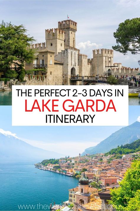 Are you planning to visit Lake Garda in Italy? Make sure to follow this itinerary to ensure you don't miss a thing! Northern Italy Travel, Sirmione Lake Garda, Italy Trip Planning, Lake Garda Italy, Garda Italy, Italy Itinerary, Lake Como Italy, Italy Travel Guide, Lake Garda