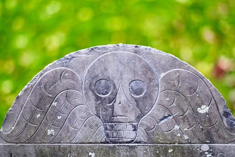 Winged Skull, John Hancock, The Scarlet Letter, Old Cemeteries, Human Skull, Skull Carving, Skull And Crossbones, Ancient Cultures, Memento Mori