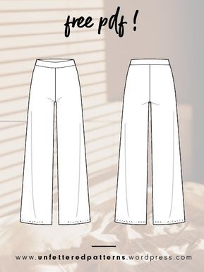 Wide Leg Knit Pants, Thrifting Vintage, Easy Wardrobe, Free Pdf Sewing Patterns, Free Sewing Pattern, Pants Sewing Pattern, Diy Sewing Clothes, Fashion Sewing Pattern, Easy Sewing Projects