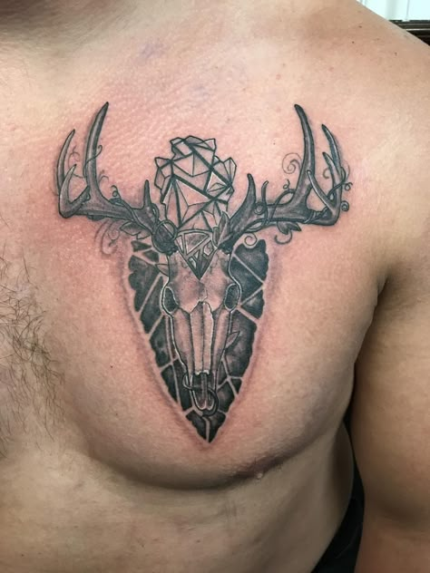 Country Men Tattoos Ideas, Arrow Head Tattoo Men, Country Guy Tattoos, Deer Forearm Tattoo, Country Men Tattoos, Arrowhead Tattoo Men, Antler Tattoo Men, Arrow Head Tattoo, Western Sleeve Tattoo For Men