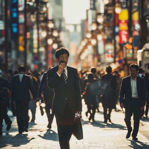 Urban Morning Commute: A businessman talks on his phone while walking down a bustling city street in morning light. #businessman #city #morning #phone #walking #sunlight #street #urban #aiart #aiphoto #stockcake https://ayr.app/l/QKCi City Morning, Bustling City, Morning Commute, Long Shadow, City Street, Morning Light, City Streets, Short Film, Business Man