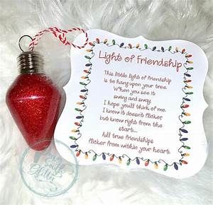 Light Of Friendship Ornament, Light Of Friendship, Friendship Christmas Gifts, Friendship Ornaments, Christmas Gifts Ideas, Personalized Christmas Ornaments Family, Christmas Craft Fair, Christmas Light Bulbs, Diy Christmas Gifts Cheap