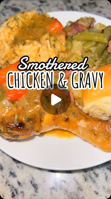 43K views · 2.6K likes | Britney on Instagram: "Smothered Chicken & Gravy 🍛🤤  #SmotheredChickenAndGravy #Chicken #SmotheredChicken #MomMeal #SouthernCooking #SundayDinner #ItsSoGoodYall #Homemade #SoulFood #MadeFromScratch #dinner #dinnerideas #cookwithme #foodporn #easydinner #recipes #momrecipes #blackgirlscook #cookingtiktok #easymeal #fyp #foryou  #webougielikethat #itssogoodyall  #blackgirlmagic" Smothered Chicken Casserole, Chicken Legs In Oven, Chicken Wings Recipe Oven, Chili Soup Recipe, Smothered Chicken Recipes, Chicken And Gravy, Entree Dishes, Oven Chicken Recipes, Pan Seared Chicken