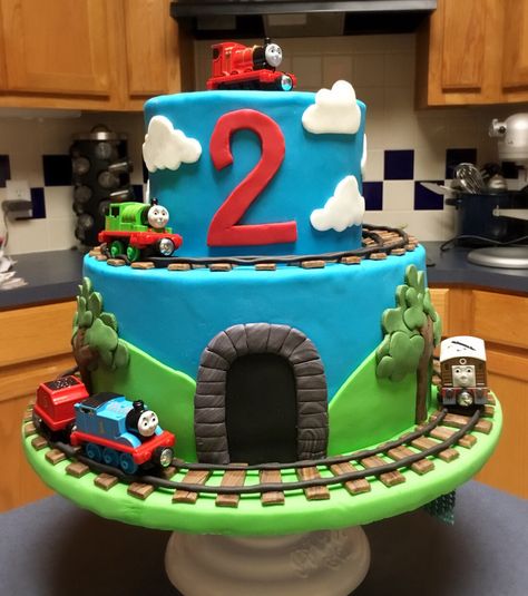 Thomas the train cake Train Birthday Party Cake, Thomas Train Birthday Cake, Thomas The Train Birthday Cake, Thomas Birthday Cakes, Thomas The Train Cake, Thomas Train Birthday, Thomas Cake, Train Cupcakes, Thomas Party