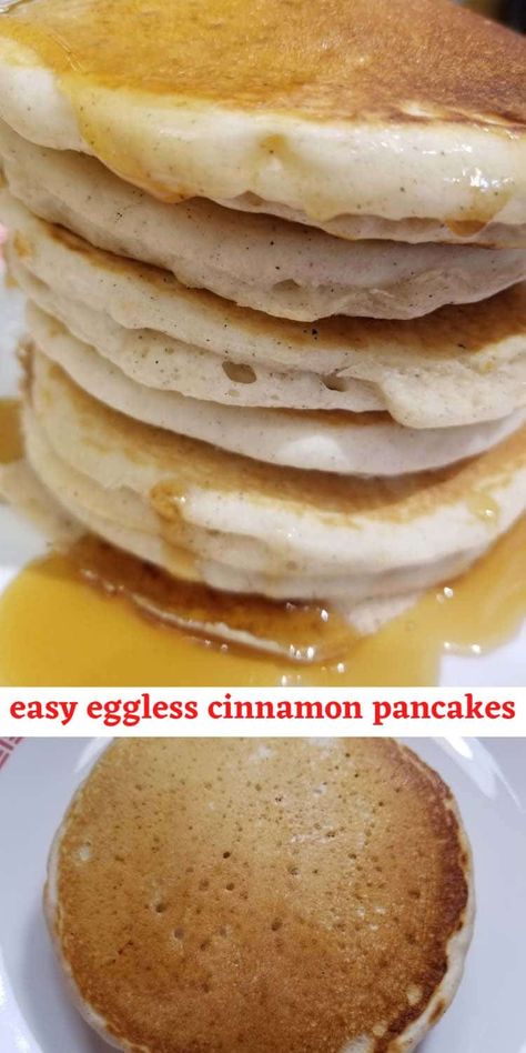 Pancakes From Scratch No Egg, Pancakes With Self Rising Flour, Baking Soda Pancakes, Eggless Banana Pancakes, Pancakes Without Eggs, Eggless Pancakes, Yummy Breakfast Smoothies, Vanilla Pancakes, Freeze Pancakes