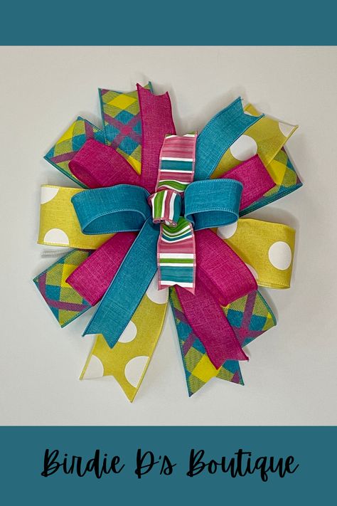 Present Bow, Fiesta Decor, Bow For Wreath, Mailbox Bow, Bow Birthday, Yellow Bow, Fall Bows, Fiesta Decorations, Chenille Stems