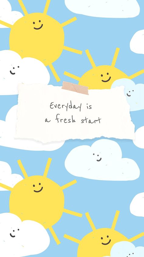 Everyday Is A Fresh Start Wallpaper, Positive Illustration Quotes, Fresh Start Wallpaper, Wallpaper Cheerful, Positive Wallpaper Iphone Aesthetic, Earth Tone Wallpaper Iphone, Cheerful Background, Happiness Wallpaper, Motivational Illustration