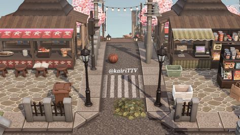 Japanese Neighborhood, Urban Island, Japanese Countryside, Japanese Town, Japanese Animals, Japanese Village, Ac New Leaf, City Decor, City Island