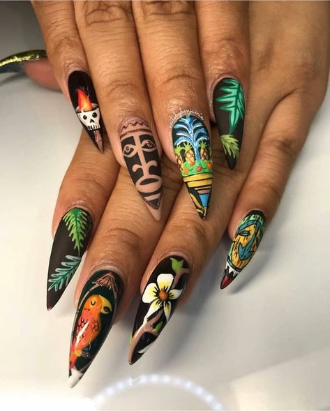 Tiki room nails by @nailsbybenjamin 🌺🍍 #nailsmagazine . . . . . #tikiroom #disneyland #disneynails #tropicalnails #vacationnails #nailinspo… Light Pink Nail Art, Cute Hands, Disney Themed Nails, Tropical Nail Designs, Pink Nail Art Designs, Tropical Nails, Light Pink Nails, Nail Art Disney, Vibrant Nails