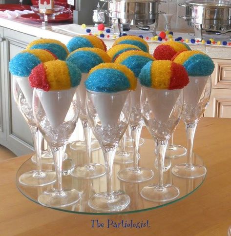 Snow cone cupcakes at a circus birthday party Circus Themed Desserts, Carnival Cupcake Ideas, Carnival Theme Food, Carnival Baby Showers, Cone Cupcakes, Carnival Birthday Party Theme, Sno Cones, Circus Carnival Party, Carnival Food