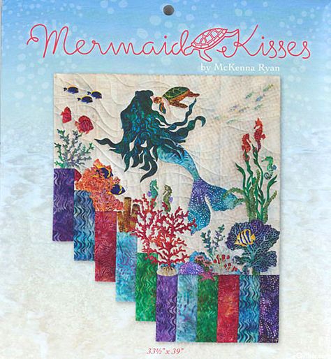 Seascape Quilts, Coastal Quilts, Mermaid Quilt, Ocean Quilt, Sea Quilt, Mermaid Kisses, Mermaid Wall Art, Nancy Zieman, Applique Quilt Patterns