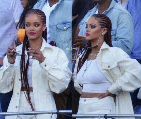 Rihanna Street Style, Looks Rihanna, Rihanna Hairstyles, Rihanna Outfits, Rihanna Looks, Rihanna Riri, Braided Cornrow Hairstyles, Rihanna Style, Bad Gal