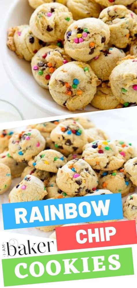 Diet Cookies Recipe, Rainbow Cookies Recipe, Rainbow Chocolate, Easy Impressive Dessert, Rainbow Desserts, Diet Cookies, I Am Baker, Rainbow Cookies, Baked Cookies