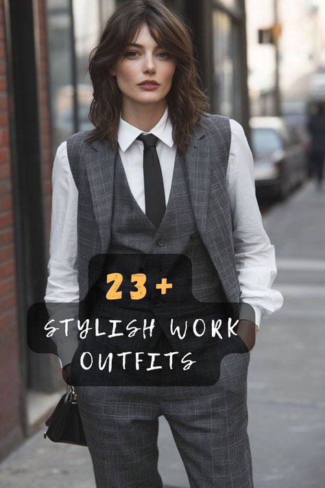 Are you ready to refresh your work wardrobe? You’ll love these 23 stylish work outfits that combine comfort and style effortlessly! Find out how to create looks that are both professional and trendy. Click to discover outfits that will make you feel amazing every day! 👜👠✨  #OutfitIdeas #WorkWear #FashionInspo #OfficeOutfits #StyleGuide #ChicFashion #WorkStyle Women’s Work Suits, Sales Associate Outfit, Fun Business Casual Outfits, Cool Work Outfits Women, Casual Friday Work Outfits, Outfits To Impress, Job Interview Outfit, Retail Sales, Work Suits