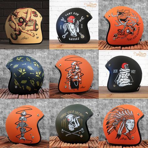 Helmets Painting Collection Motorcycle Helmet Art, Custom Helmet Paint, Motorcycle Helmets Art, Custom Helmet Design, Tw 125, Motorcycle Helmet Design, Cafe Racer Helmet, Helmet Art, Biker Helmets