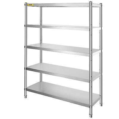 (eBay) VEVOR Shelving Unit Storage Kitchen Shelves 48x18.5in 5-Tier Stainless Steel Butcher Room, Shelving For Kitchen, Restaurant Shelving, Stainless Steel Kitchen Shelves, Stainless Steel Shelving, Steel Shelving Unit, Steel Storage Rack, Heavy Duty Shelving, Steel Garage