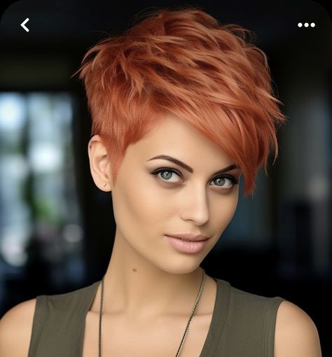 Short Womens Hairstyles, Red Hair Pixie Cut, Short Copper Hair, Pixie Hair Color, Popular Short Haircuts, Haircuts 2024, Funky Short Hair, Haircut Women, Short Hair Images