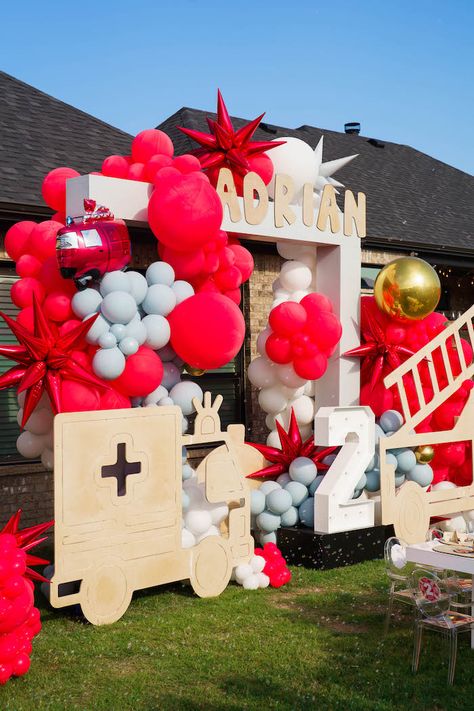 2 The Rescue Birthday, Two The Rescue Birthday, Fire Engine Birthday Party, Fire Engine Birthday, Fire Engine Party, Planes Birthday, Bday Party Kids, Firetruck Birthday Party, Fire Truck Party