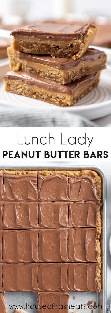 Lunch Lady Peanut Butter Bars, Butter Bars Recipe, Cookie Brownies, Peanut Butter Bars Recipe, School Recipes, Tray Bake, Bake Recipes, Butter Bars, Dessert Bar Recipe