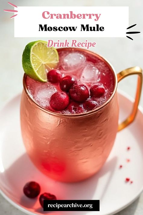 Cranberry Moscow Mule Cranberry Mules Cocktail Recipes, Cranberry Moscow Mule Recipe, Mule Drink Recipes, Cranberry Mule, Moscow Mule Drink Recipes, Cranberry Cocktail Recipe, Cranberry Moscow Mule, Cranberry Martini, Cranberry Recipe