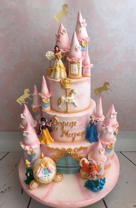 Princes Cakes Birthday, Disney Princess Birthday Party Cake, Princess Party Cake, Disney Princess Birthday Cakes, Castle Birthday Cakes, Prince Cake, Princess Castle Cake, Barbie Birthday Cake, Carousel Cake