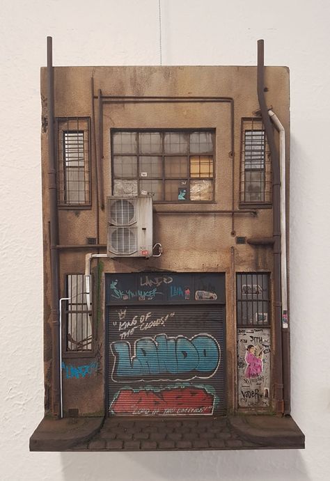 Joshua Smith, Model Train Table, Art Graffiti, A Level Art, Miniature House, Miniature Model, Toy Train, Model Railway, Street Art Graffiti