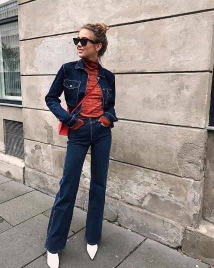 Found: The Coolest Denim-on-Denim Outfits for Winter Canadian Tuxedo Women, Denim Winter Outfit, Emili Sindlev, Tuxedo Women, Canadian Tuxedo, Fall Denim, Denim Day, Boyfriend Jean, Denim Trends