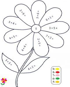 flower-addition-color-by-number Addition Coloring Worksheet, Coloring Worksheets For Kindergarten, Math Coloring Worksheets, Addition Kindergarten, Coloring Worksheets, Multiplication Worksheets, 1st Grade Math Worksheets, 2nd Grade Worksheets, Math Coloring