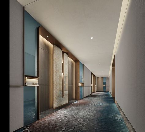 Hotel Corridor Design, Residence Lobby, Chinese Style Interior, Boutique Hotel Room, Lift Lobby, Hotel Corridor, Elevator Lobby, Hotel Hallway, Corridor Design