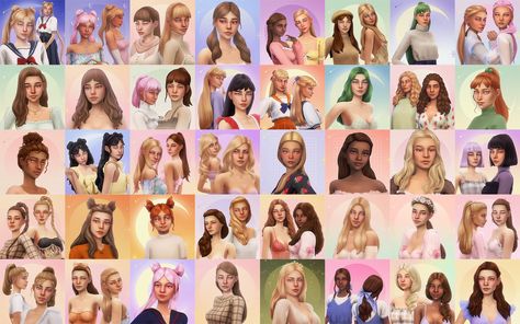 Miiko Cc Sims 4, Best Sims 4 Mods, Adult Hairstyles, Hair Swatches, Best Sims 4 Cc, Details Furniture, 4 Hairstyles, Cc Packs, Sims Packs