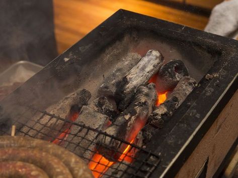 Why we're obsessed with this Japanese grill and binchotan charcoal. Cooking Sausage, Konro Grill, Japanese Grill, Smoked Lamb, Cooking With Charcoal, Best Charcoal Grill, Lump Charcoal, Lamb Ribs, Best Charcoal