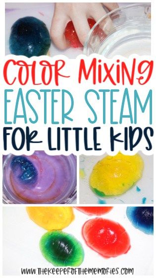 Teach Color Mixing with this Engaging & Hands-On Easter STEAM Activity for Little Kids! Easter Steam, Frozen Easter Eggs, Science Kindergarten, Steam Kids, Ice Painting, Steam Activity, Kindergarten Colors, Steam Projects, Math Activities For Kids