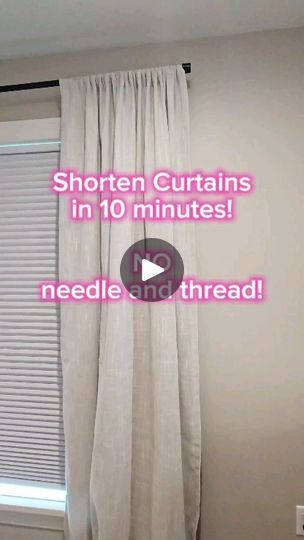 2.5K views · 1K reactions | I do NOT know how to sew, nor do i have time to sew... but let me tell you, this shit is the best! 

The magic - Stitch Witchery. 

I've used this stuff to hem my pants, skirts, take in a few inches, attach a bow to a flower girl dress, and now my latest use...these 6 inch too long curtains! So quick and easy.

🪄Comment "Stitch" for a link to this magic.

🫶Follow @busymomcleans for more busy mom tips!

#tips #quickfix #busymom #hacks #nosew #timesavingtips #homehacks | Nicole ✨️ Cleaning | Simplifying | Hacks | Mom Life | TED · Frozen Margarita How To Sew Window Curtains, Lengthen Curtains Ideas, Too Long Curtain Hacks, Too Long Curtains Ideas, How To Measure For Curtains, Curtains Too Long Hack, Lengthen Curtains, Curtain Hacks, Fusible Tape